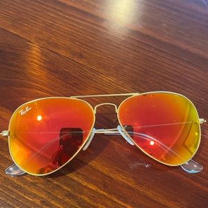 RED ORANGE YELLOW AVIATOR RAYBANS